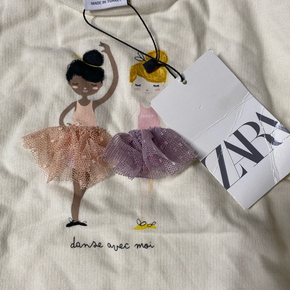 Zara Ballerina Graphic Tee - Picture 1 of 3